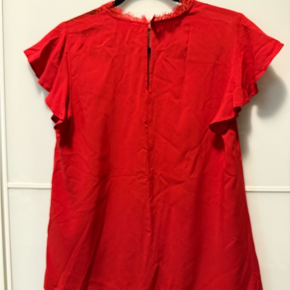 H&M Red Ruffle Sleeve Lace Blouse - Picture 3 of 6
